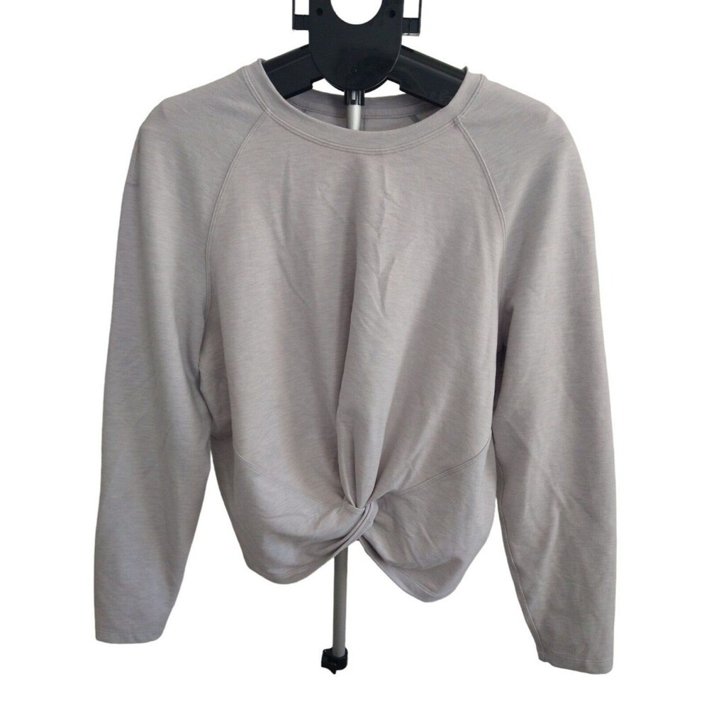Athleta Edgy crisscross Cropped front small gray top Cozy Y2K Athletic